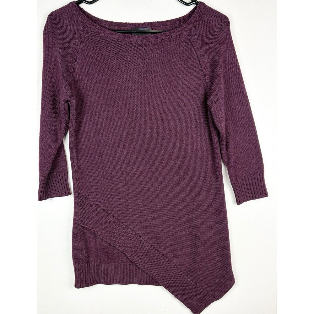The Limited Women's Sweater Purple Burgundy Asymmetric Hem Jewel Tone, XS